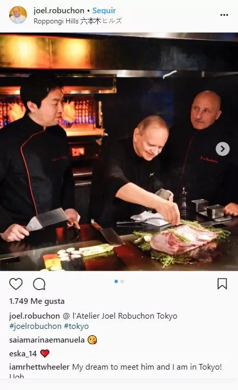 El chef Joel Robuchon en su restaurante