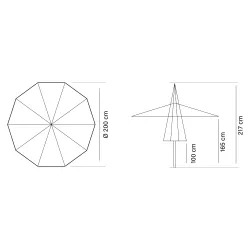 PARASOL AQUA 2 metros de diametro - Ref CONVA-11