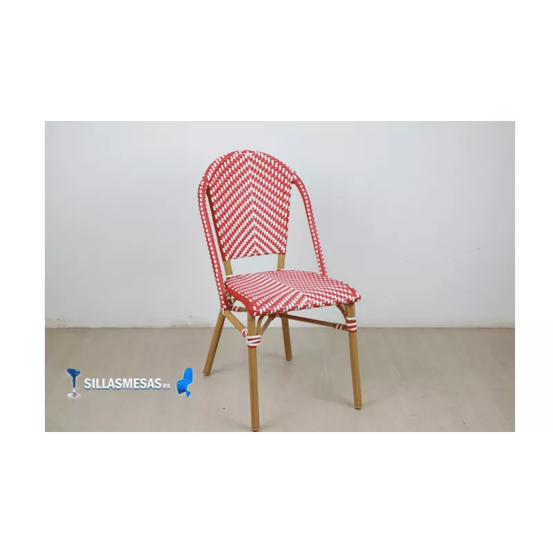 Silla hosteleria PARISINA roja y blanca - Ref F-00001-RB