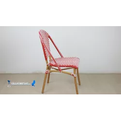 Silla hosteleria PARISINA roja y blanca - Ref F-00001-RB