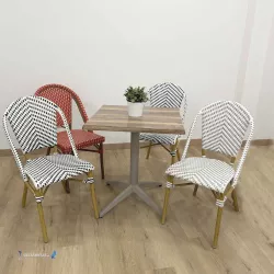 Silla hostelería PARISINA azul y blanca - Ref F-00001-AB