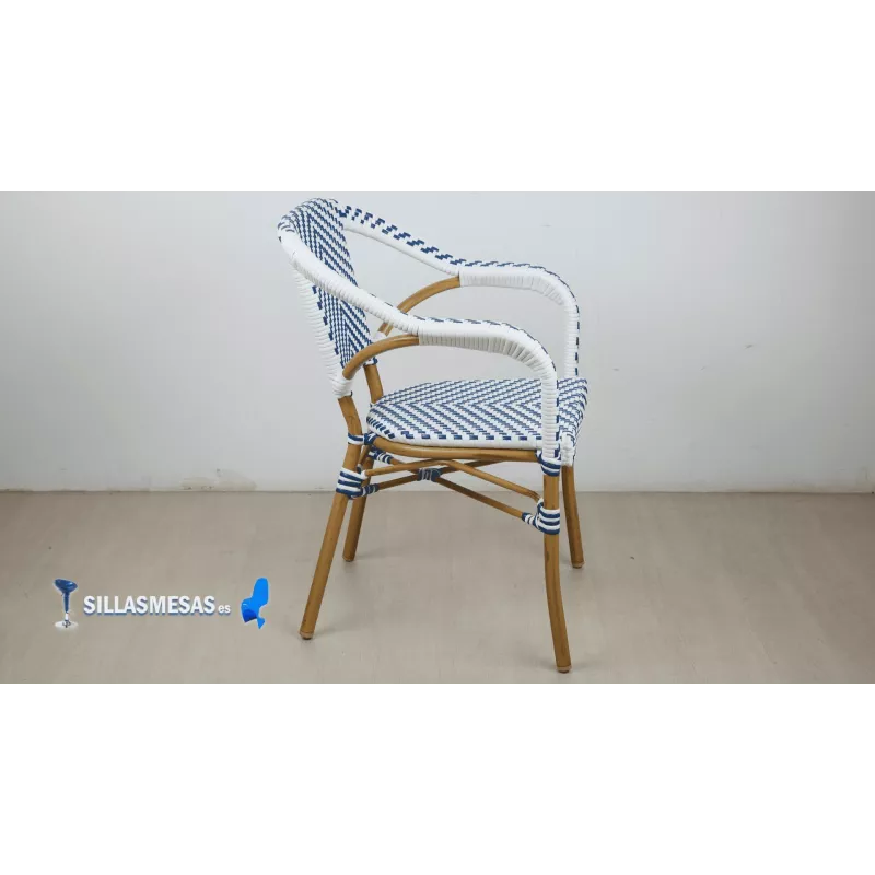 Sillón hosteleria estilo PARISINO , color azul y blanco - Ref M-0001-AB