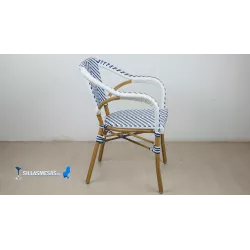 Sillón hosteleria estilo PARISINO , color azul y blanco - Ref M-0001-AB