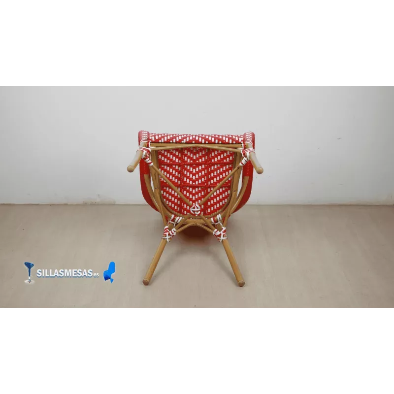 Sillón hosteleria estilo PARISINO , color rojo y blanco - Ref M-0001-RB