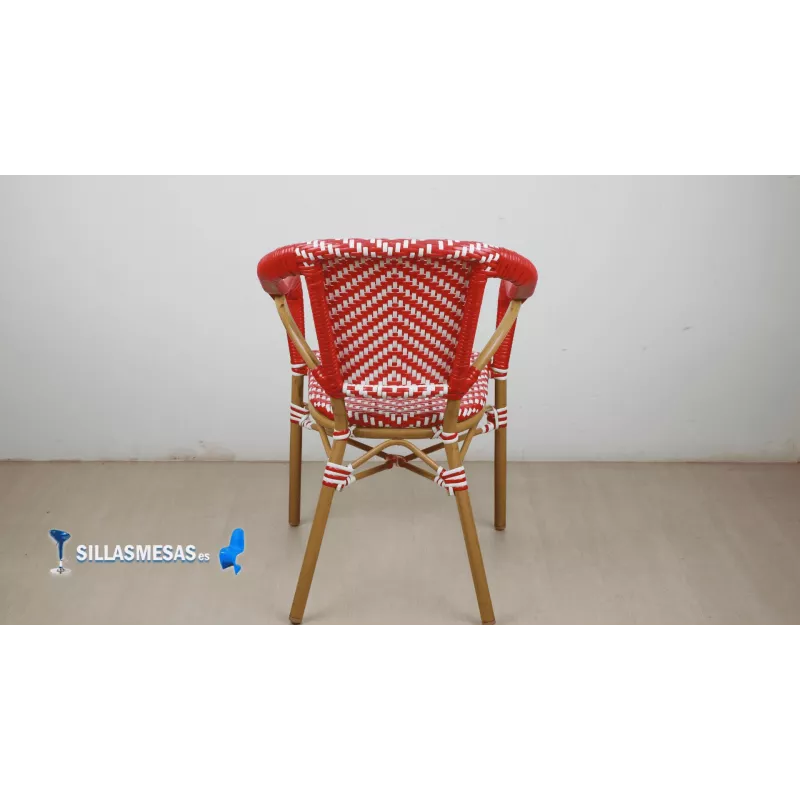 Sillón hosteleria estilo PARISINO , color rojo y blanco - Ref M-0001-RB