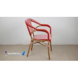 Sillón hosteleria estilo PARISINO , color rojo y blanco - Ref M-0001-RB