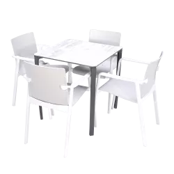 Conjunto 4 sillones BARA y 1 mesa BAKO - Ref CJ009-2