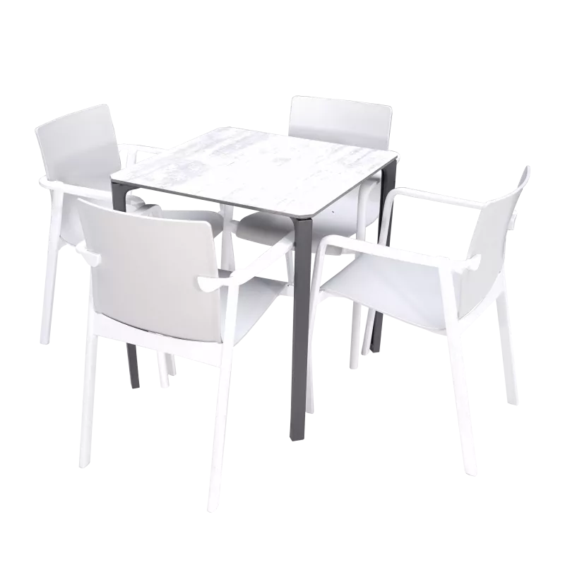 Conjunto 4 sillones BARA y 1 mesa BAKO - Ref CJ009-2