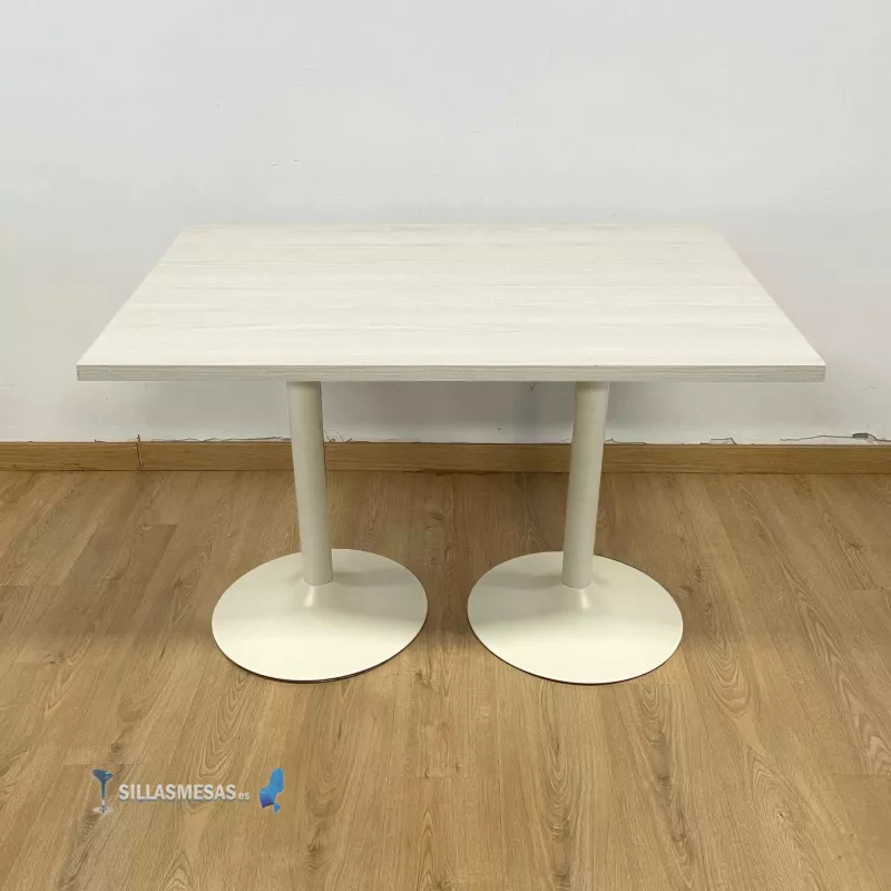 Mesa F DOBLE INTERIOR pie blanco - Ref 354BLI