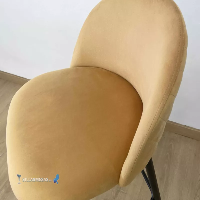 Taburete VELVET Mostaza sin brazos - Ref SM-MMO