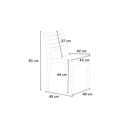 Conjunto 4 Sillas SANTORINI y 1 mesa BAKO - Ref CJ009-11