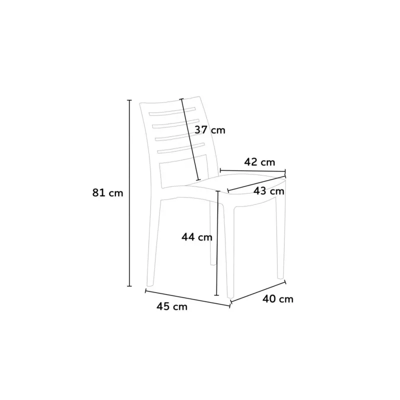 Conjunto 4 Sillas SANTORINI y 1 mesa BAKO - Ref CJ009-11